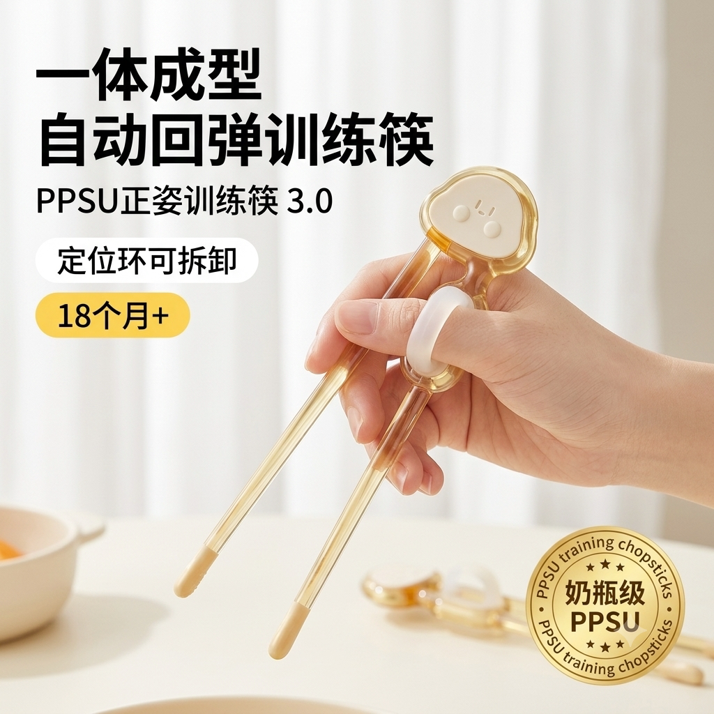 儿童PPSU筷子训练筷宝宝专用2 3 6岁学习筷辅助正姿幼儿练习餐具1