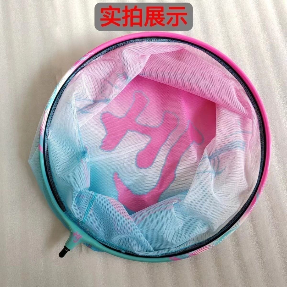 新款冰蓝粉抄网头抄网杆套装黑坑竞技野钓超轻网头速干网头