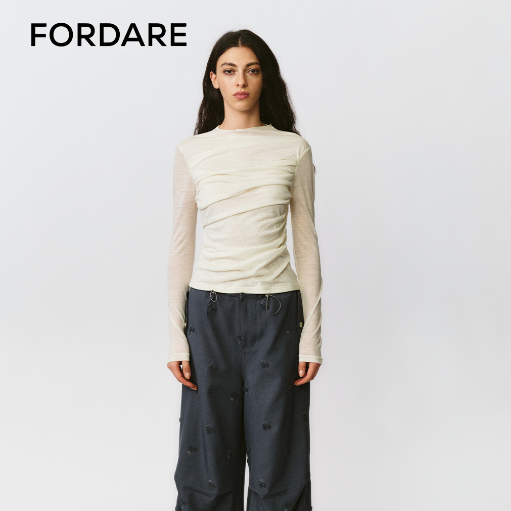 FORDARE/福蝶25秋冬弹力针织打褶内搭
