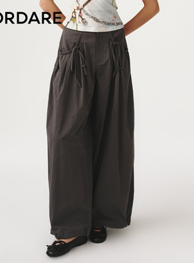 FORDARE/福蝶26春夏灰色量感阔腿裤军绿色