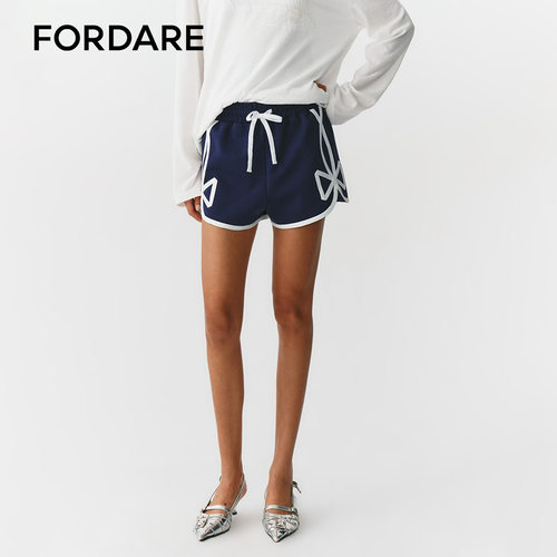 FORDARE/福蝶26春夏蝴蝶结贴条运动短裤