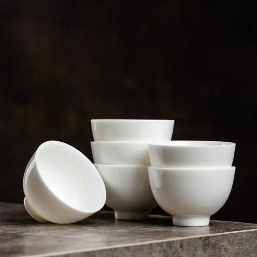 德化白瓷主人杯个人专用茶杯品茗杯家用泡茶杯功夫茶具茶碗小茶杯