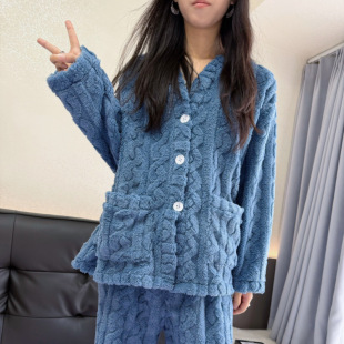 珊瑚绒睡衣女冬季加厚加绒2026新款少女款开衫秋冬款家居服可外穿