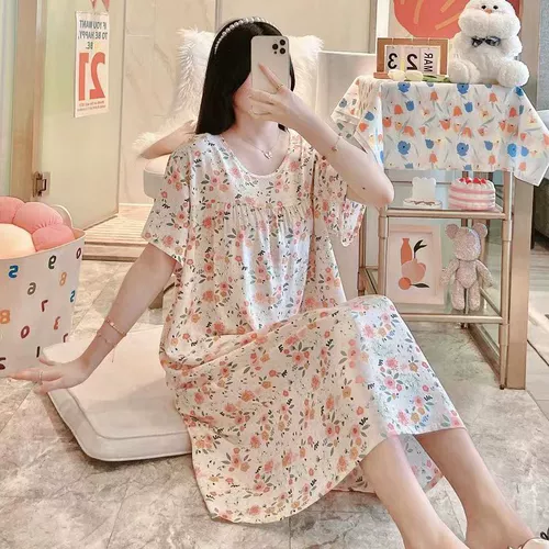 Летняя пижама, юбка, платье для матери, для среднего возраста, большой размер