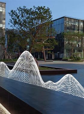 不锈钢镂空假山雕塑户外庭院小区广场水池售楼部园林景观装饰摆件