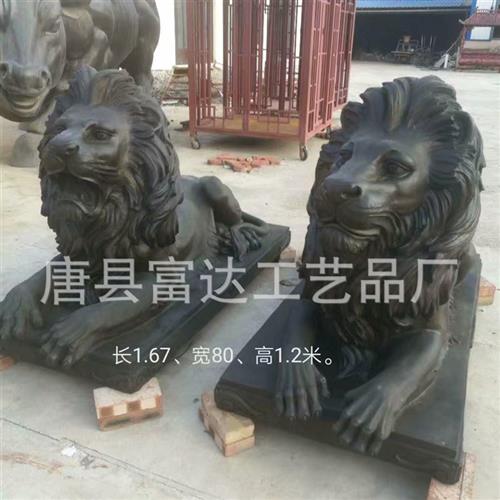 铸铁沧州狮镇海吼金属模型故宫狮方座踩球成对铸铜门狮米汇丰狮