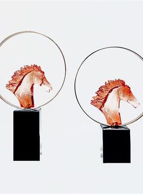 骏马高端透明树脂玄关摆件高级感电视柜样板房客厅软装创意工艺品