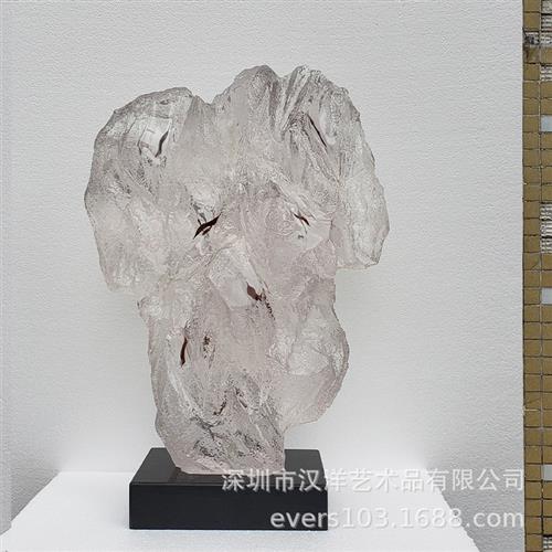 山石简约现代新款玄关样板房雕塑办公桌餐边柜书桌书房摆件装饰品