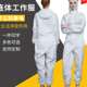 驭步连体无尘服防静电连体服喷漆服耐高温男女条纹网格防护洁净服