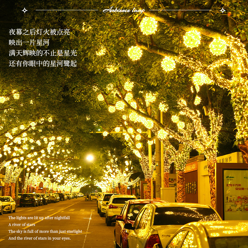 led藤球景观户外树灯防水发光的圆球灯树木亮化灯庭院挂树上彩灯