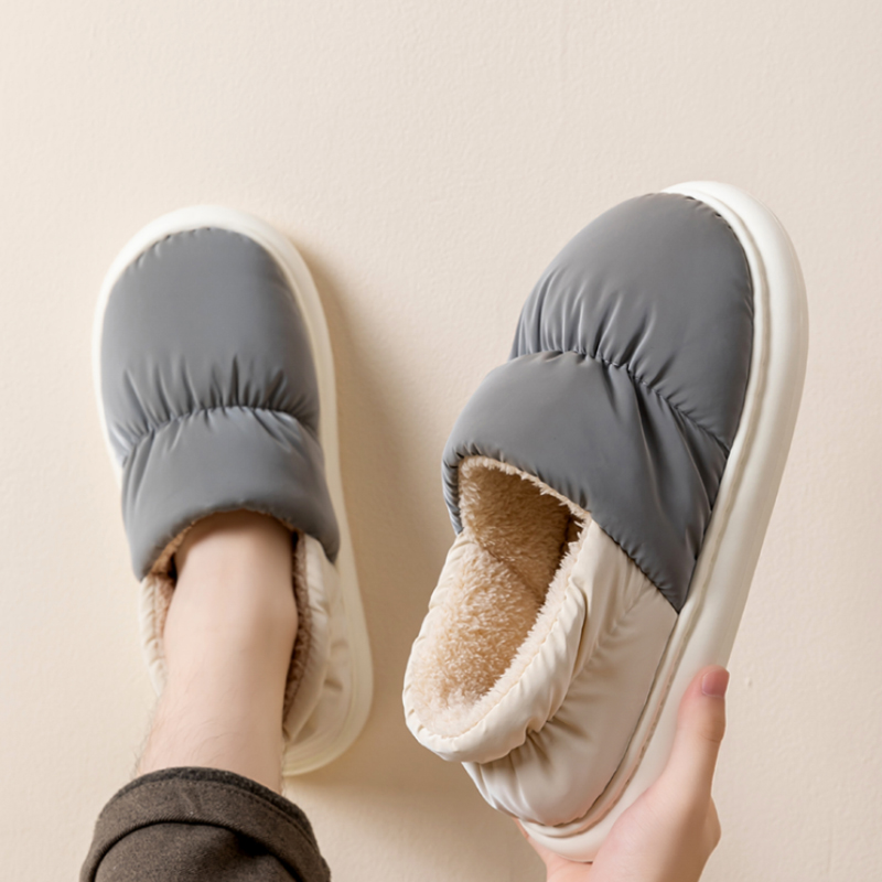 【羽绒棉拖鞋】防水鞋面