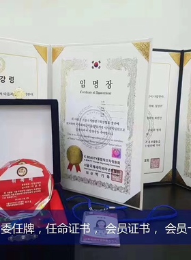 韩国sisa协会会长副会长会员k-beauty大赛证书奖杯