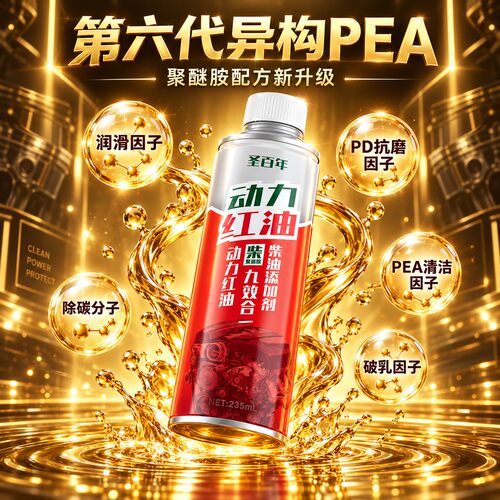 圣百年动力红油柴油添加剂除碳清洗剂日常养护清洗发动机抗磨润滑