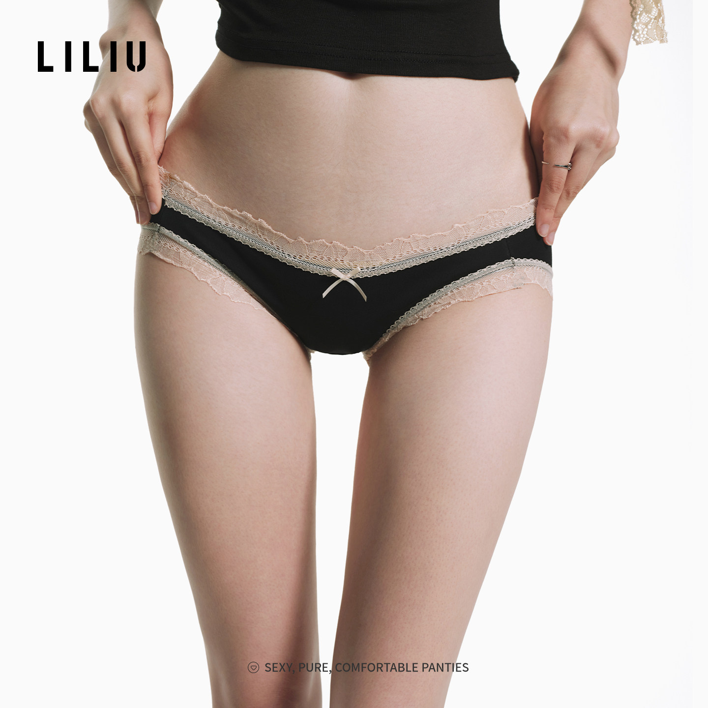 LILIU性格纯欲蕾丝低腰内裤女图片