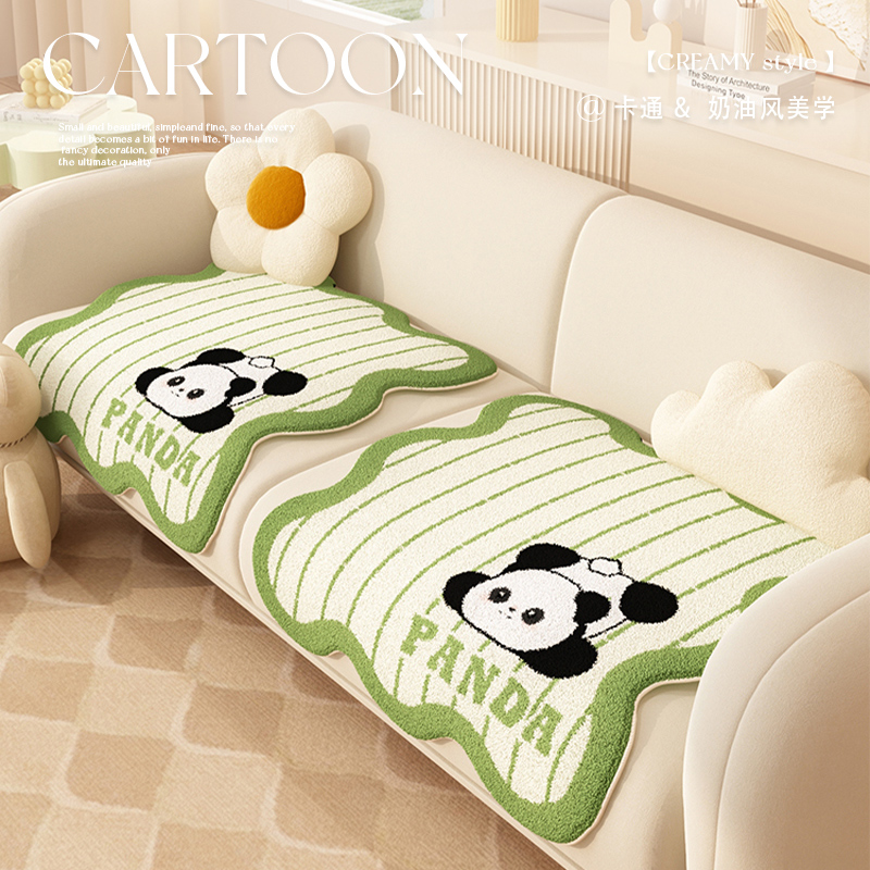 四季通用防水卡通条绒沙发垫防滑