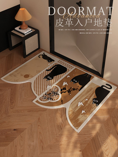 皮革防滑 入口门垫 可擦 猫可以切割成入口门地垫 中世纪风格