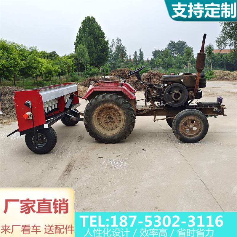 化肥复合肥撒肥机不锈钢材质拖拉机后挂加厚播肥箱链条传动施肥器