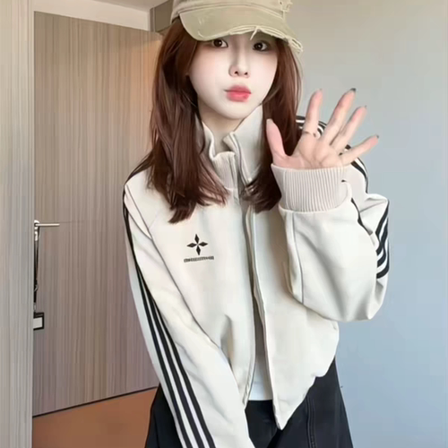 美式立领荔枝纹PU皮衣外套女秋季