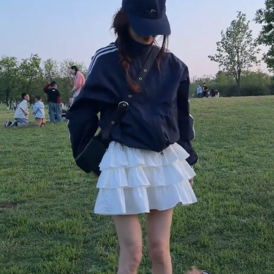 韩系立领三条杠防晒衣短外套女2026夏季新款宽松显瘦百搭薄款上衣 - 实物图