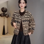 欧货复古双面穿皮毛一体外套女2025秋冬新款 宽松百搭保暖毛毛上衣