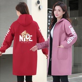 加绒保暖上班户外工作服秋冬女长袖 罩衣连帽时尚 厨房做饭围裙防水