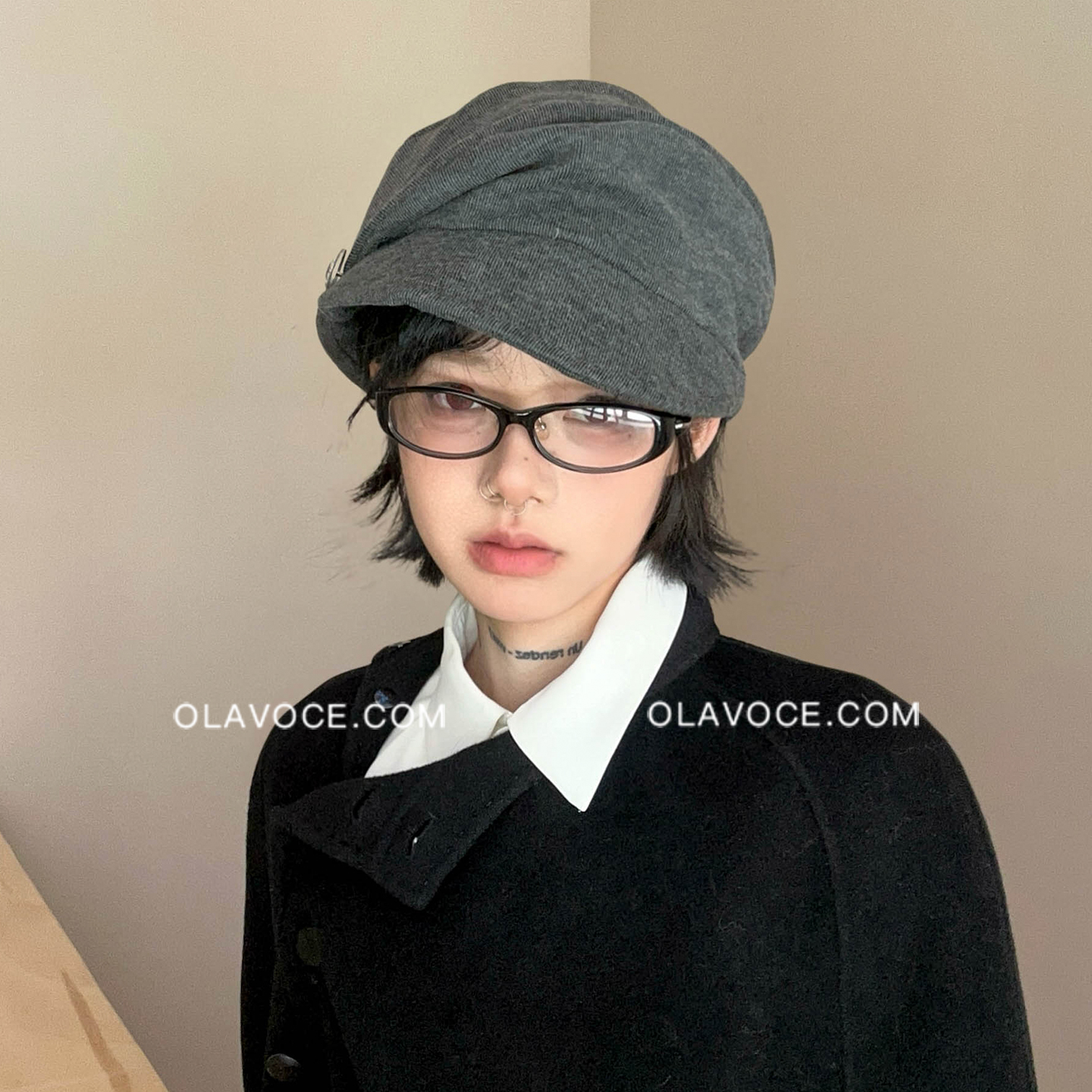 日系复古慵懒褶皱堆堆帽