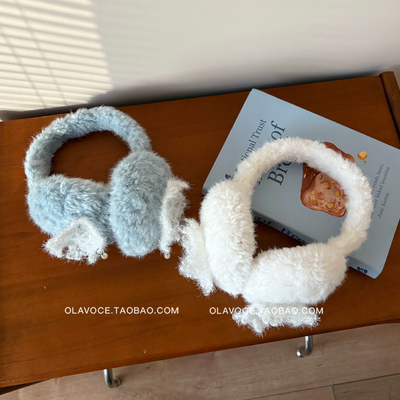 冬季羊羔毛雪花防冻保暖耳罩