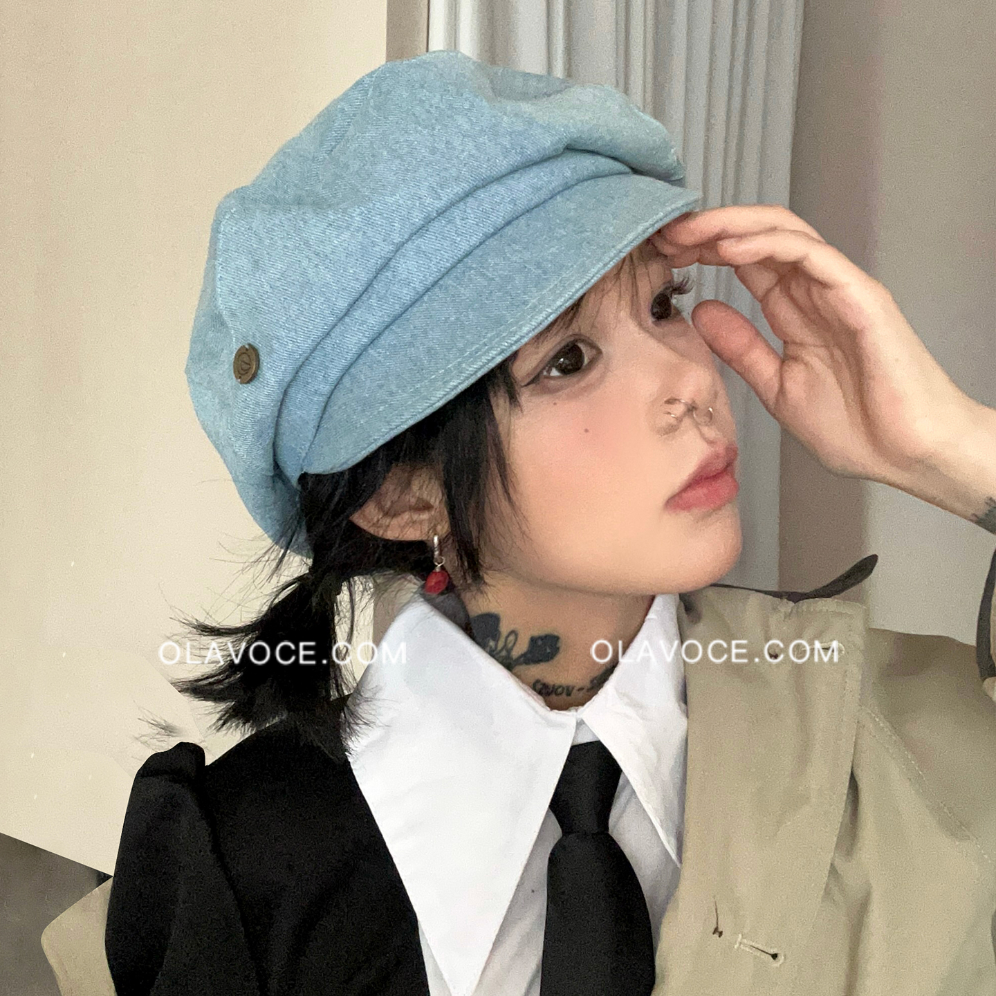 日系复古牛仔小众帽子