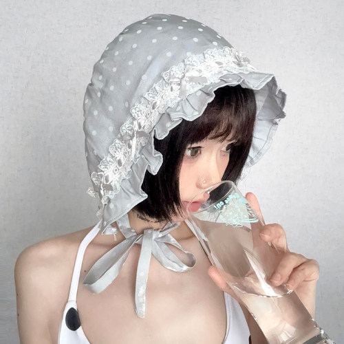 法式复古doll感波点蕾丝BB帽女