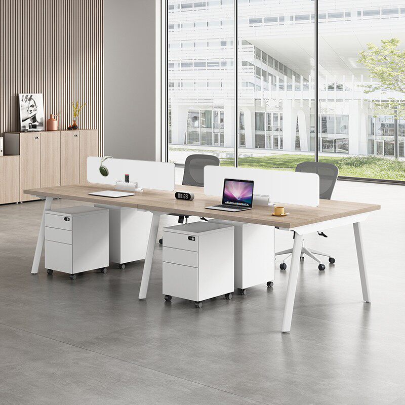 上海职员办公桌椅组合简约现代4/6人位卡座钢架员工桌办公室家具