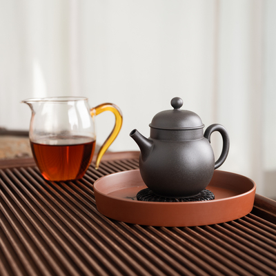 广西钦州坭兴陶茶壶粉浆掇球壶名家纯手工原矿紫陶泡茶壶功夫茶具