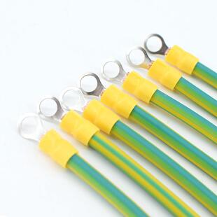 黄绿双色光伏接地线 太阳能光伏板跨接线桥架软铜线连接线4/6平方