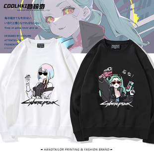Cyberpunk赛博朋克边缘行者动漫Q版周边圆领卫衣春秋薄款休闲衣服