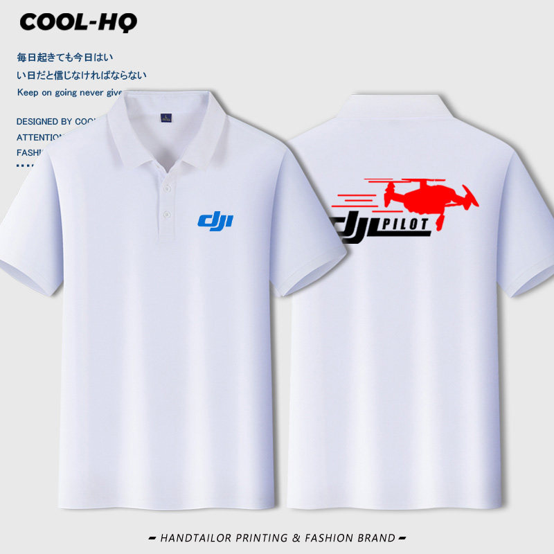 可定制大疆航拍logo工作服工装男女短袖polo衫翻领半袖T恤夏上衣