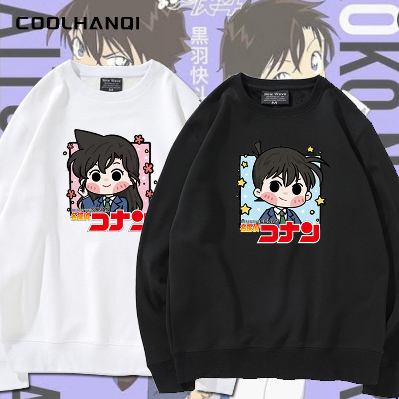 名侦探柯南Q版怪盗基德灰原哀圆领卫衣男女青少年学生无帽打底衫