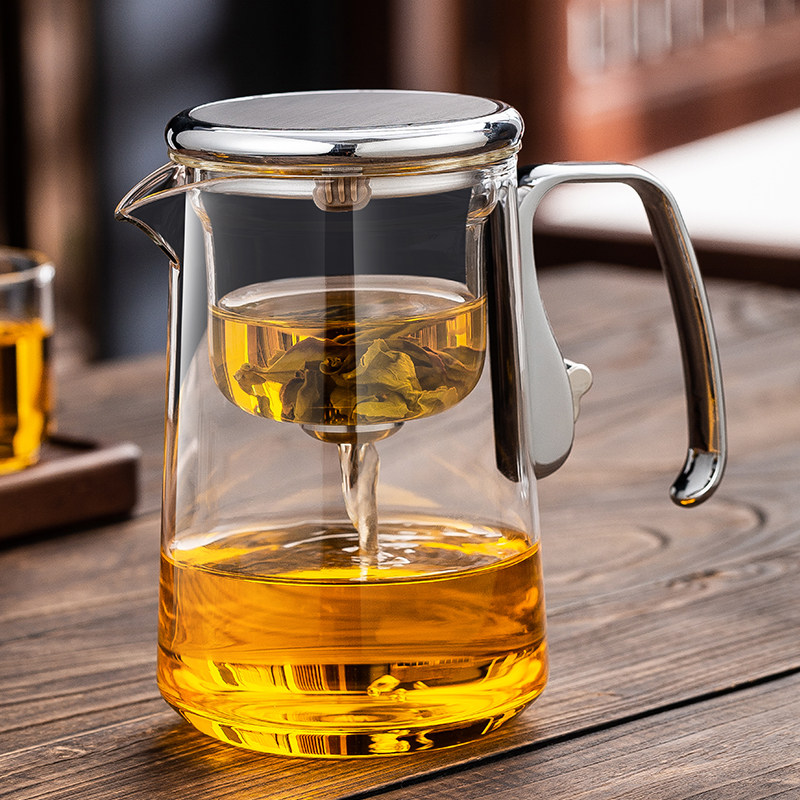 新款懒人磁吸飘逸杯耐热玻璃泡茶壶茶水分离茶具套装锌合金冲茶器,餐饮具,飘逸杯,淘宝优惠券,粉丝福利购,淘宝优惠卷