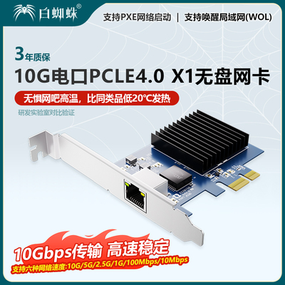 白蜘蛛PCIeX1万兆网吧无盘网卡