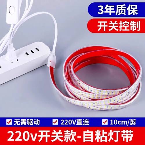 220V带开关插头自粘LED灯带