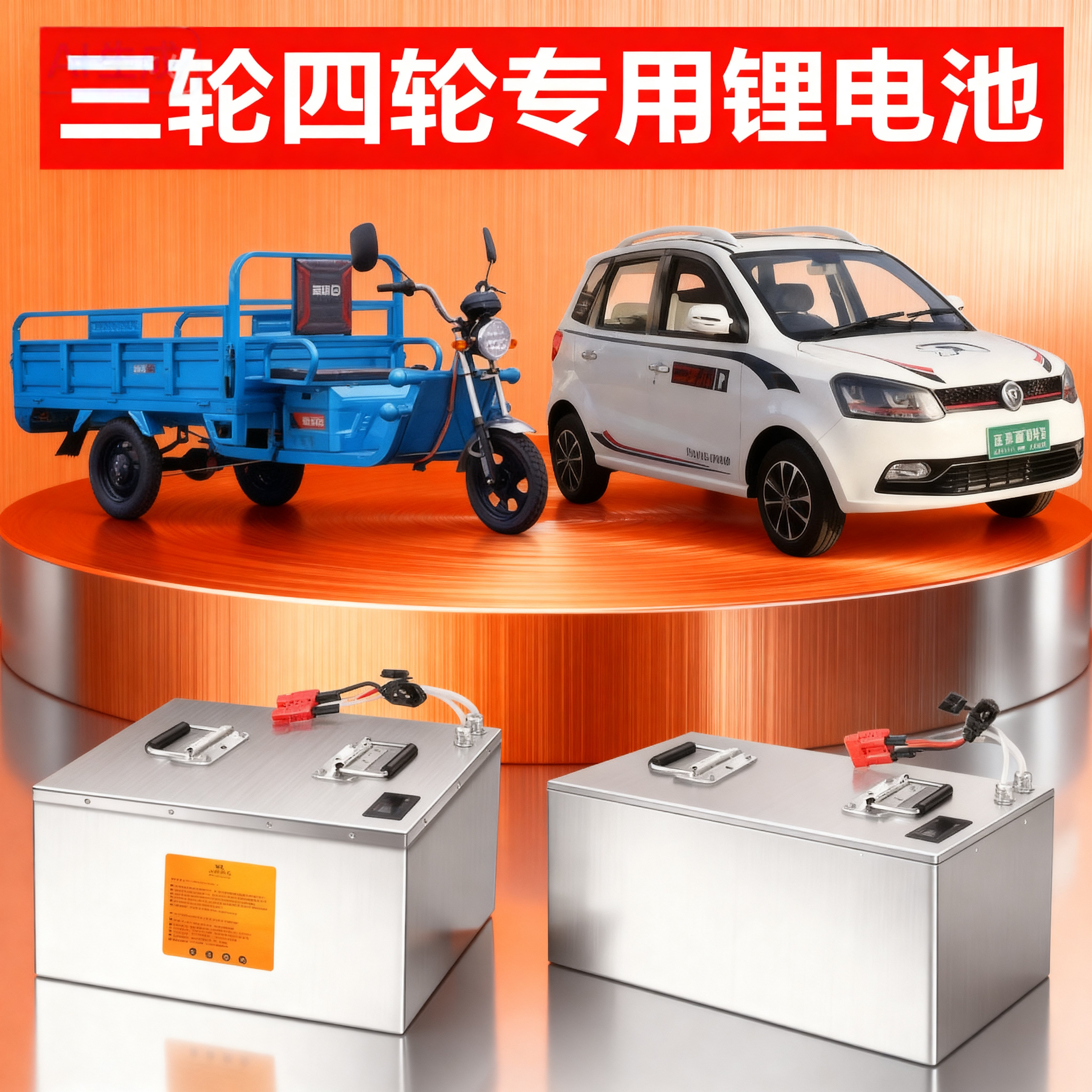 三四轮车电瓶48v60v72v电动车锂电池低速四轮车磷酸铁锂电池宁德