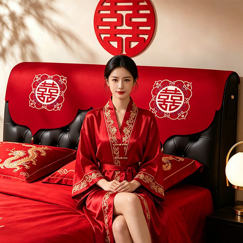 新中式结婚沙发靠背盖巾2026新款红色喜庆装饰婚房布置沙发垫盖布