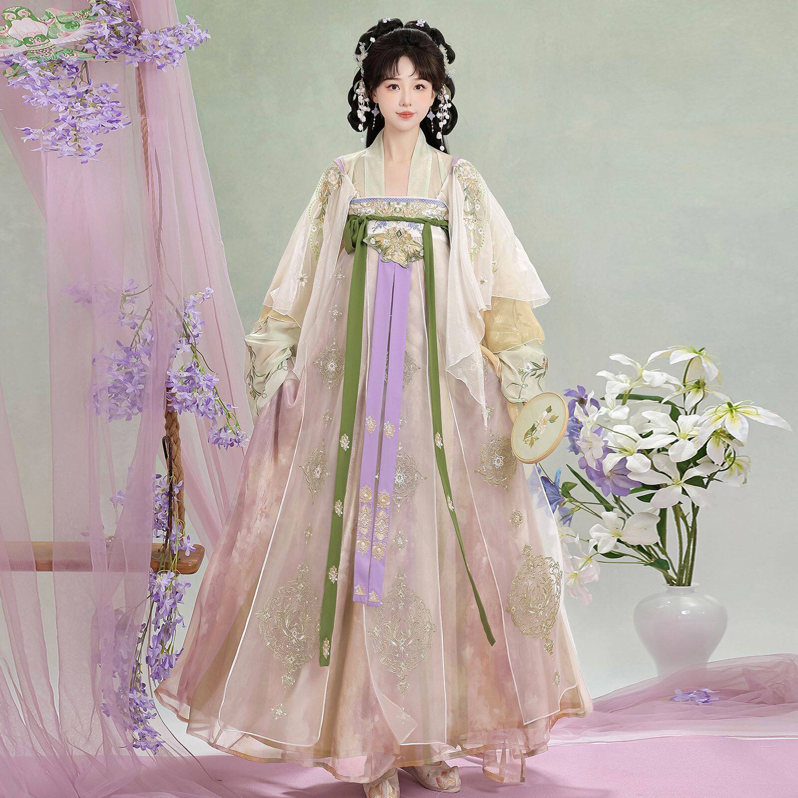 原创汉服女2025新款唐制绣花齐胸襦裙斗篷仙气日常春夏款超仙