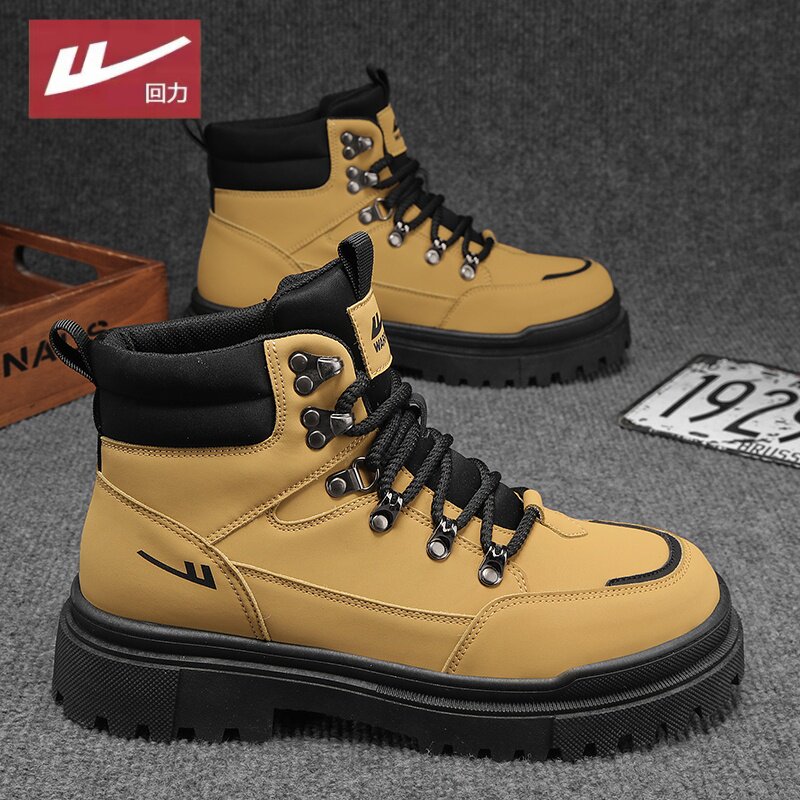 回力马丁靴美式棕色靴子