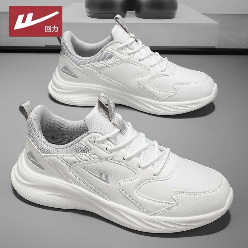 回力男鞋冬季跑步透气防臭网面轻便网鞋休闲运动防滑白色软底跑鞋