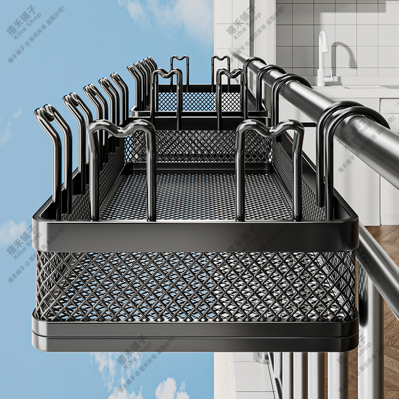 免打孔直接悬挂阳台晾晒架