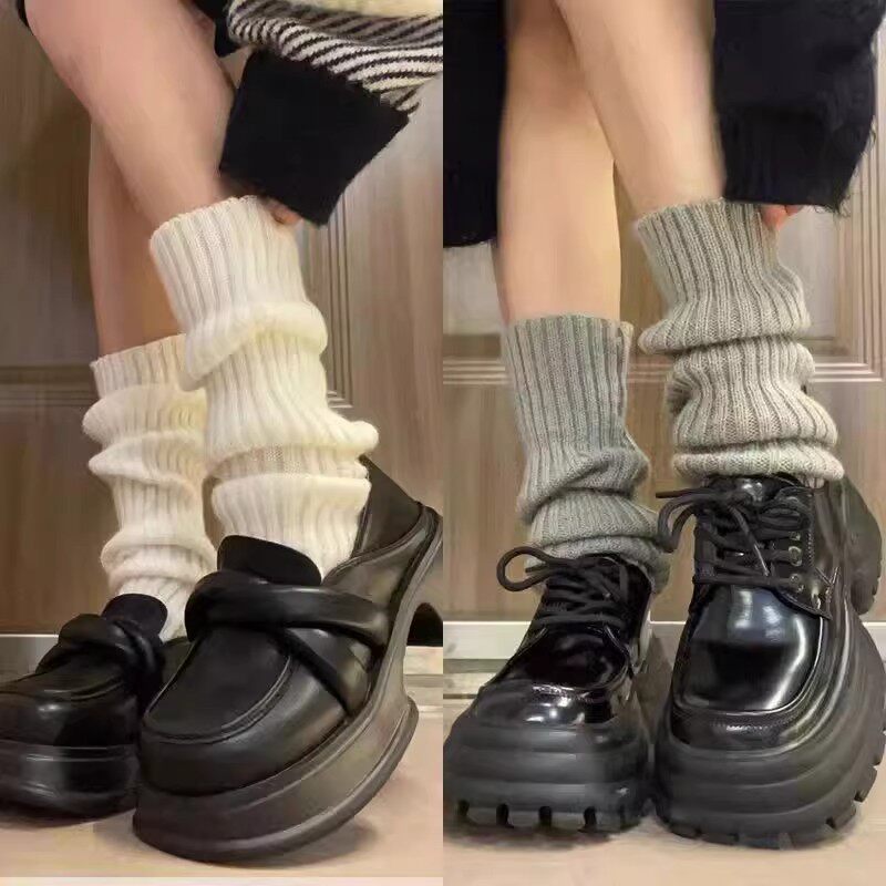 白色袜套堆堆袜子女款配雪地靴日系jk针织腿套修饰腿型腿套脚套袜