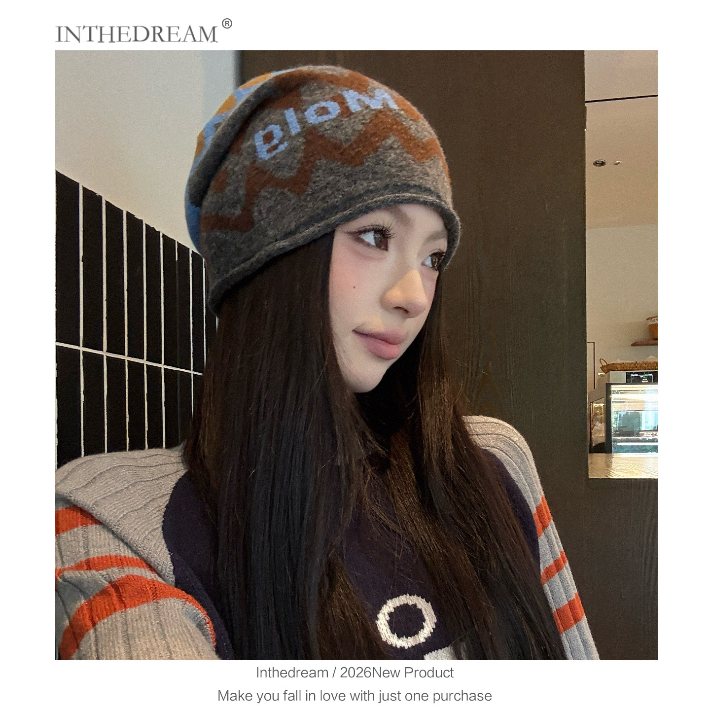 ins复古字母印花冷帽女设计感包头帽冬季大头围保暖针织毛线帽男,服饰配件/皮带/帽子/围巾,帽子,淘宝优惠券,粉丝福利购,淘宝优惠卷