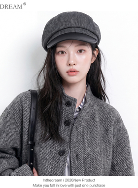 秋冬新款女显脸小报童贝雷帽