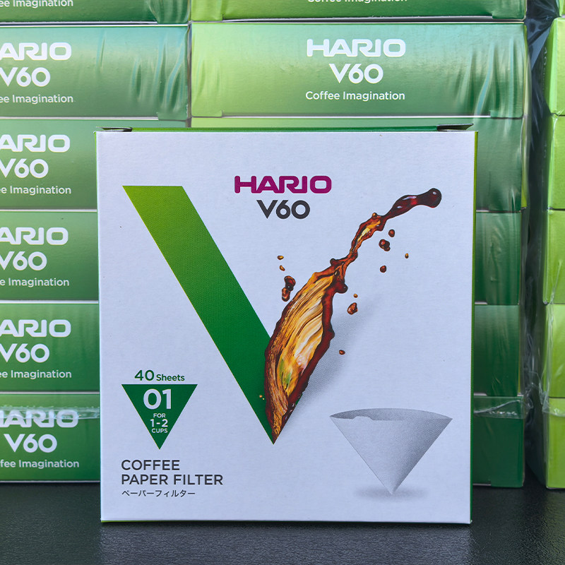 日本原装进口Hario哈里欧手冲咖啡滤纸滴滤咖啡滤纸V60漂泊40片装