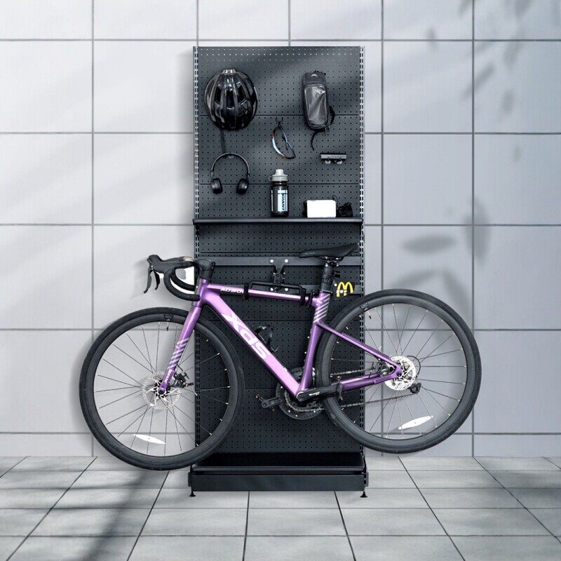 洞洞板自行车架落地式货架室内多功能架展示悬挂架铝公路车停车架