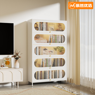 书柜一体靠墙带门多功能厨房置物架落地式卫生间收纳柜储物柜